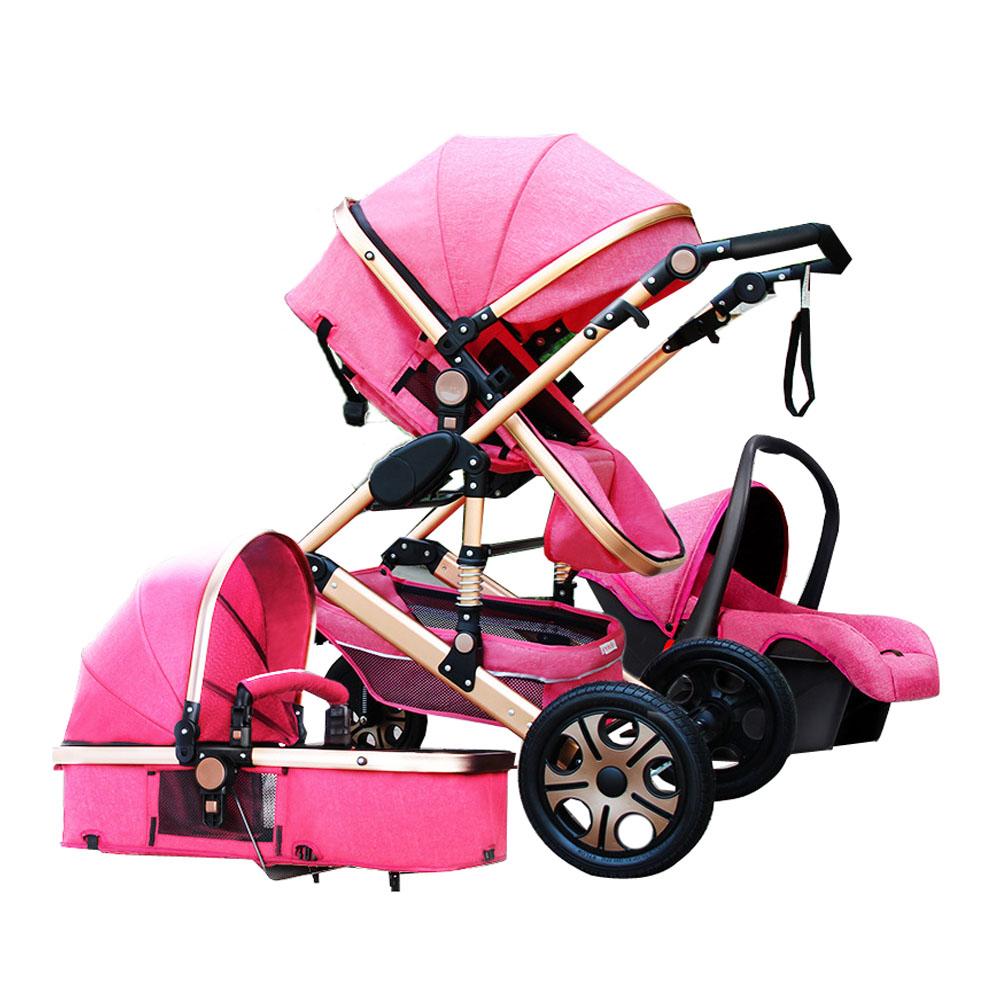 MARAZA Luxury Foldable 3 in 1 Baby Stroller
