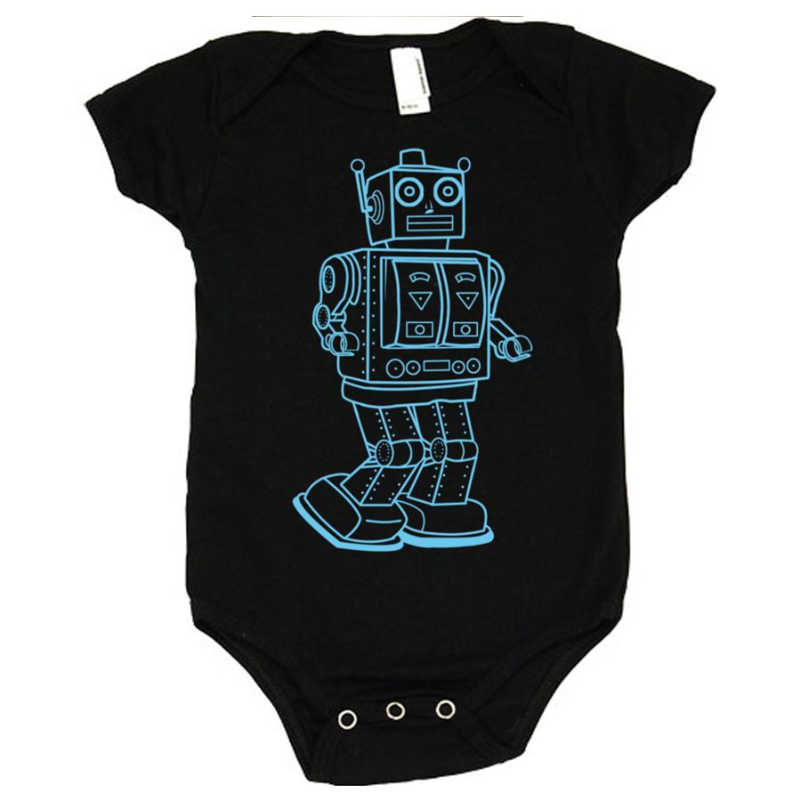 Vintage Robot Baby Onesie – Soft Cotton Infant Bodysuit for Boys & Girls | Retro Robot Graphic Baby Outfit