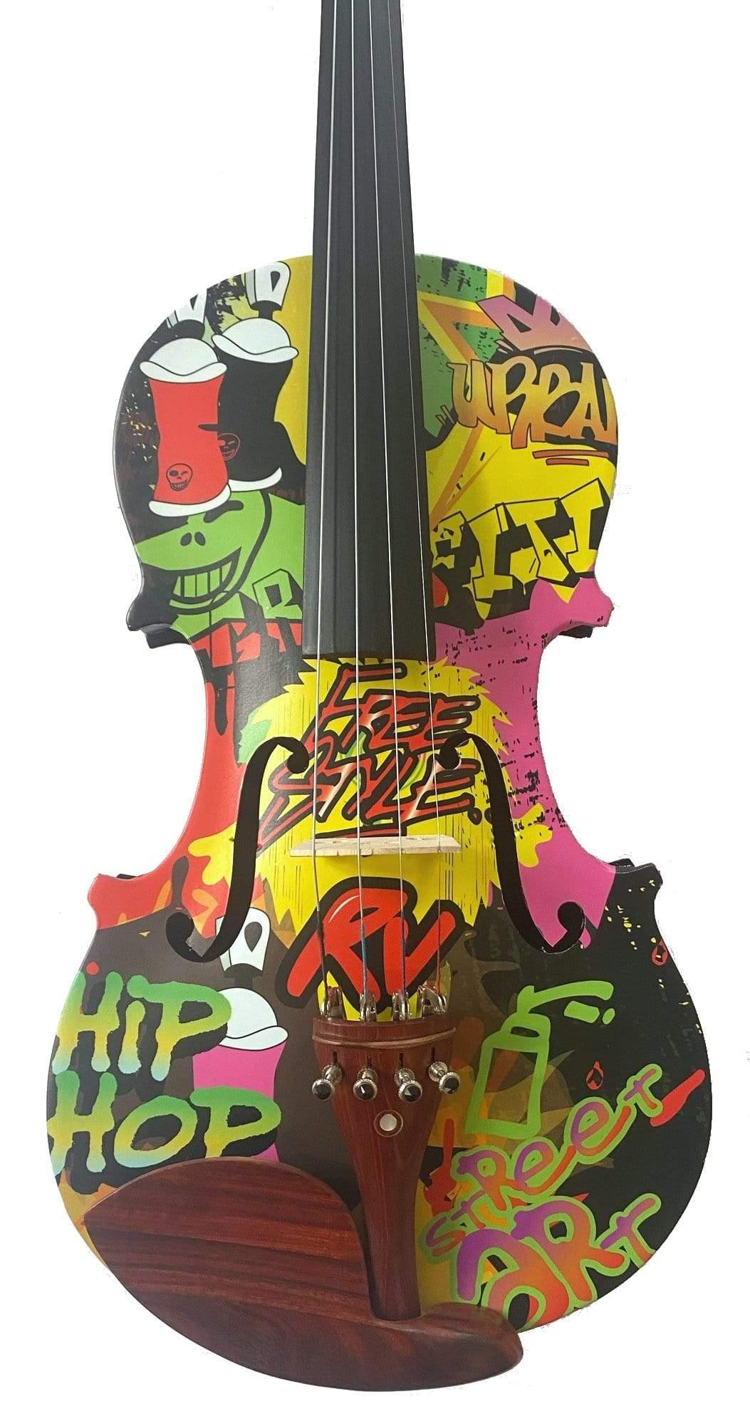 Rozanna's Graffiti Art Violin Outfit w Carbon Fiber Bow Case Crystal
