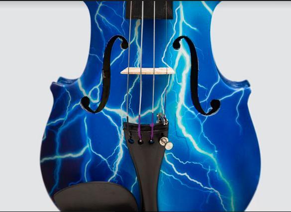 Rozanna's Blue Lightning Violin with Matching Carbon Fiber Bow