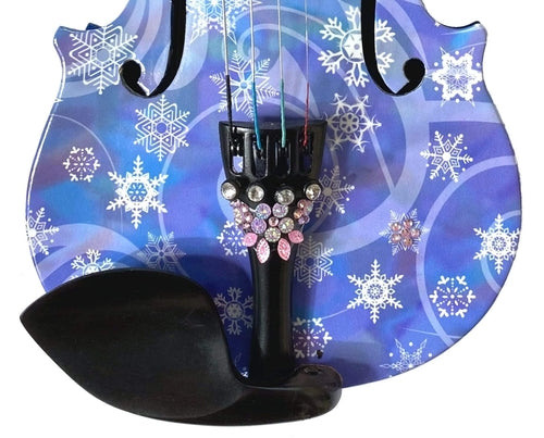 Snowflake Bling Violin Outfit with White Glow Bow w/ Matching Carbon