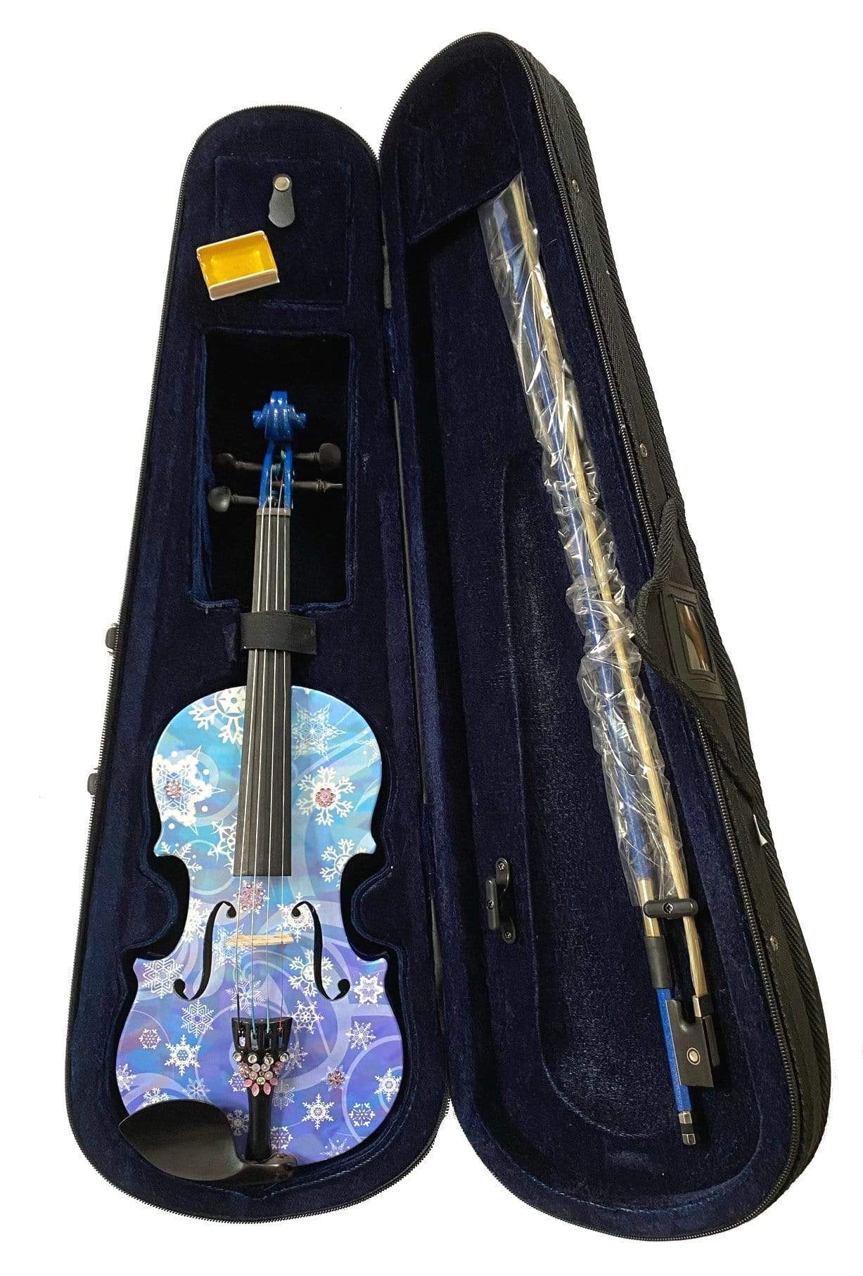 Snowflake Bling Violin Outfit with White Glow Bow w/ Matching Carbon